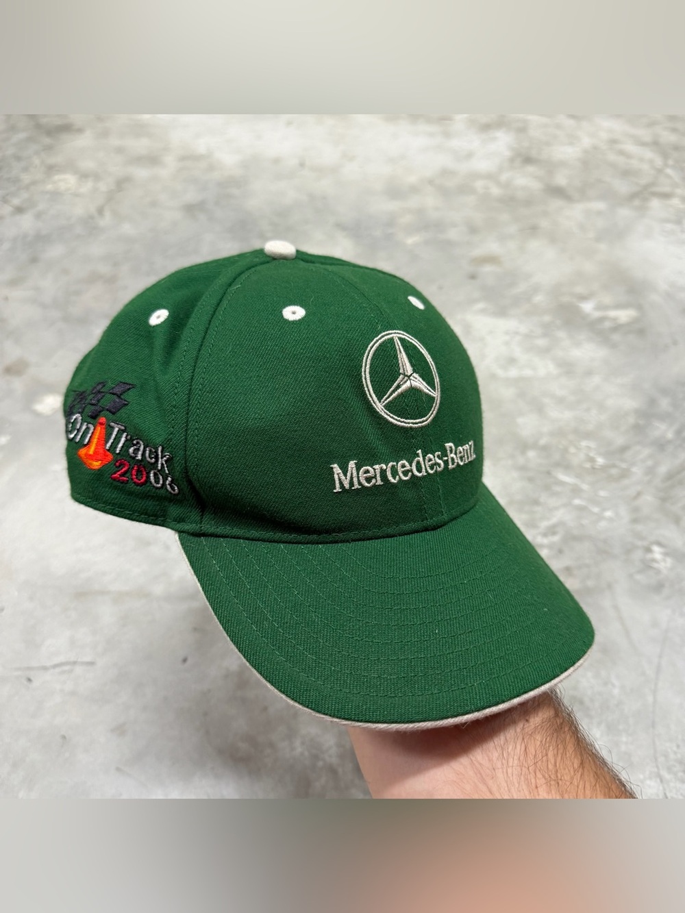 Vintage Mercedes-Benz 2006 On Track Strapback Hat Green Golf Cap New Era
